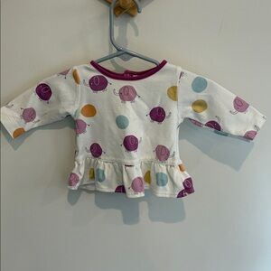 Kissy Kissy Shirt Elephant Print Baby Top 0-3 months Long Sleeve